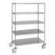 Edelstahl-Etagenwagen mit 5 Böden 1.075 x 575 x 1.650 mm, 200 kg, C3