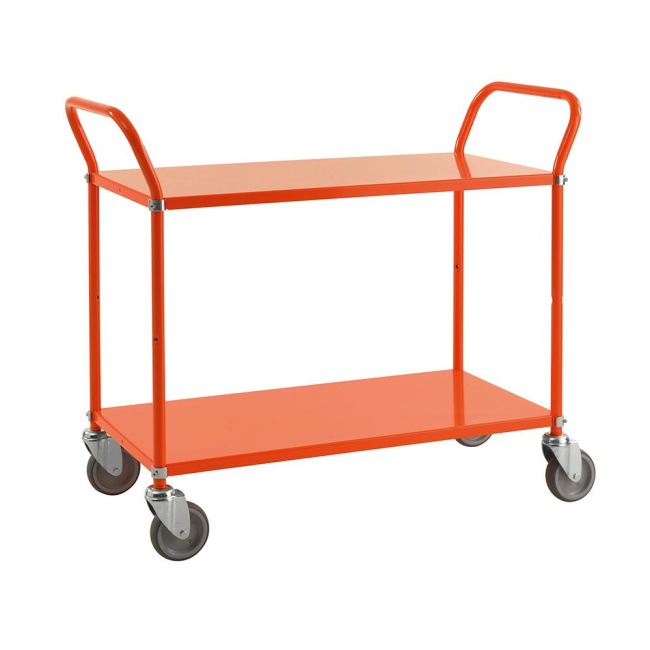 Servierwagen mit 2 Böden 1.080 x 480 x 940 mm, 250 kg - orange