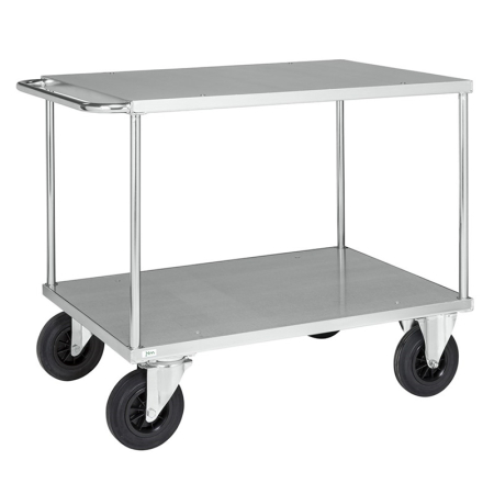Tischwagen mit 2 Blechböden 1.300 x 800 x 900 mm, Traglast: 500 kg, verzinkt