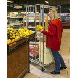 Gitterrollwagen mit 3 Seiten, 720 x 800 x 1.800 mm, 400 kg, verzinkt