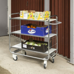 Kommissionierwagen mit 3 Böden und Bremssystem 1195x470x1120 mm 250 kg