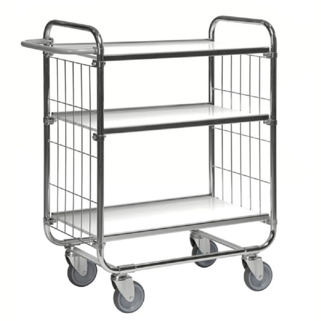 Kommissionierwagen mit 3 Böden, 815 x 470 x 1.120 mm, 250 kg, verzinkt