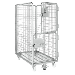 Gitterrollwagen mit 2-tlg Tür, 1.200 x 750 x 1.695 mm, 800 kg verzinkt