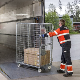 Gitterrollwagen mit 2-tlg Tür, 1.200 x 750 x 1.695 mm, 800 kg verzinkt