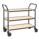 Servierwagen mit 3 Böden 1.100 x 430 x 940 mm, 250 kg, Schwarz/Birke
