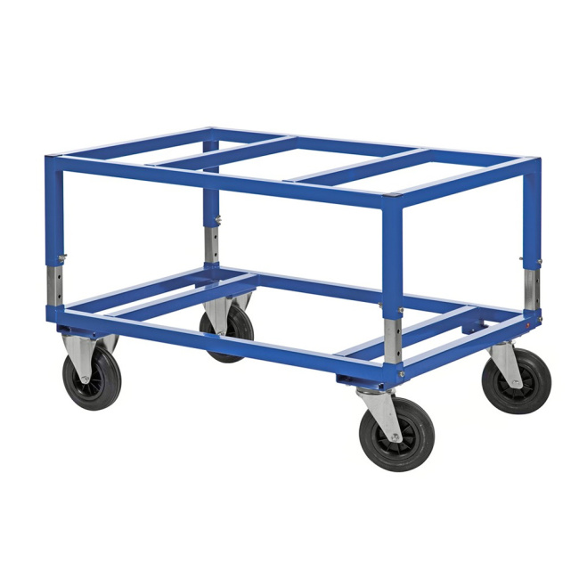 Paletten-Fahrgestell verstellbar, 1200 x 1000 x 655-835 mm 800 kg Blau