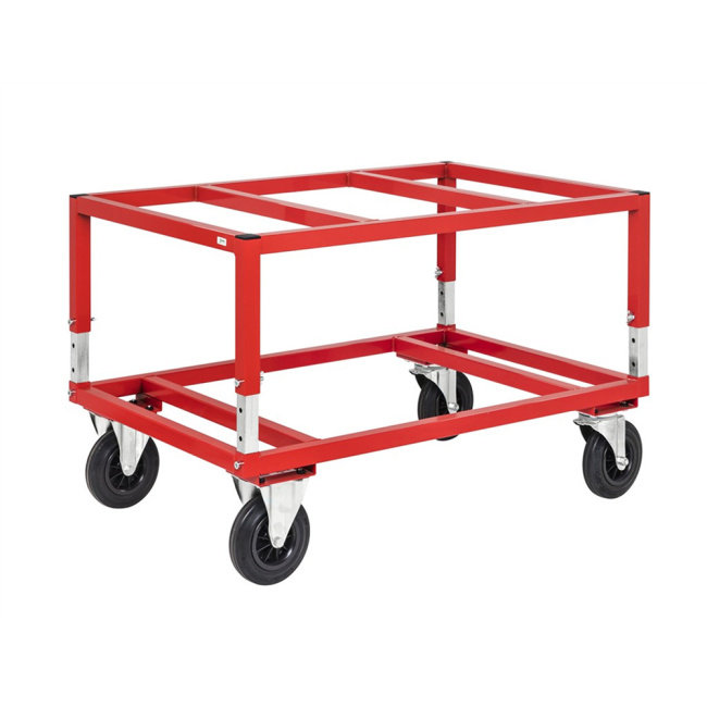 Paletten-Fahrgestell verstellbar, 1200 x 1000 x 655-835 mm 800 kg Rot