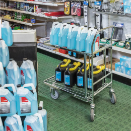 Einkaufswagen, Boden klappbar, 860 x 530 x 1.010 mm, 300 kg - verzinkt