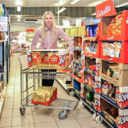 Einkaufswagen mit Gitterkorb, stapelbar, 870 x 530 x 1.010 mm, 300 kg