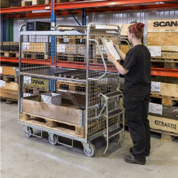 Kommissionierwagen Modul 600, 1.295 x 810 x 1.700 mm, 600 kg verzinkt