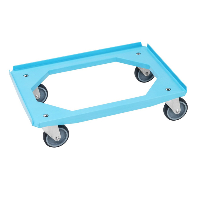 Kistenroller für 600 x 400 mm Behälter, 615 x 415 x 170 mm 200 kg Blau