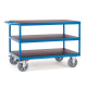 Fetra Tischwagen 1.200 kg LxB 1.200 x 800 mm, 3 Böden, Blau/Siebdruckplatte