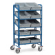 Fetra Eurokastenwagen LxB 820 x 610 mm, inkl. 10 Eurokästen, Tragkraft 300 kg