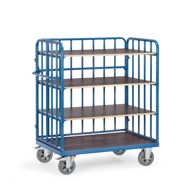 Fetra Etagenwagen mit 4 Böden und Längswand L x B 1000 x 700 mm 1200 kg