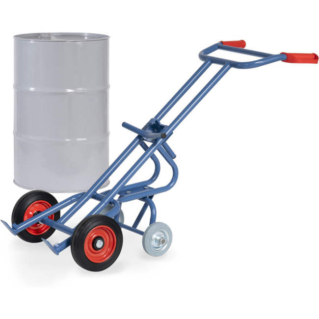 Fetra Fasskarre mit 2 Stützradern 300 kg für 200 Liter Fässer, Vollgummireifen