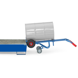 Fetra Fasskarre mit 2 Stützradern 300 kg für 200 Liter Fässer, Luftreifen