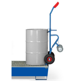 Fetra Fasskarre mit 2 Stützradern 300 kg für 200 Liter Fässer, Luftreifen