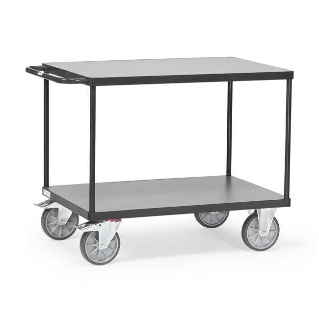 Fetra Tischwagen 600 kg LxB 1.000 x 600 mm, 2 Böden - Grey Edition
