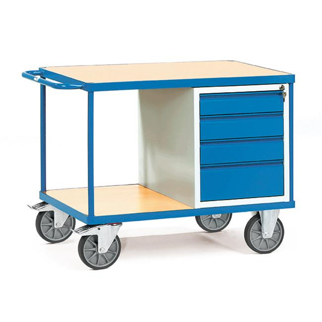 Fetra Tischwagen LxB 1050 x 700 mm 600 kg 4 Schubladen / 2 Ladeflächen