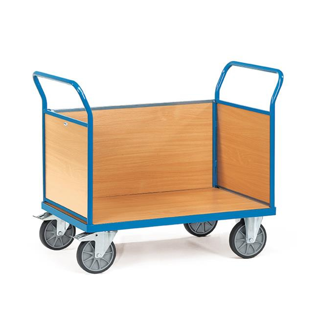 Fetra Dreiwandwagen 600 kg Ladefläche L x B 1000 x 600 mm Holzwerkstoffwände