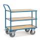 Fetra Tischwagen 400 kg LxB 1000 x 700 mm 3 Böden, hochstehender Griff