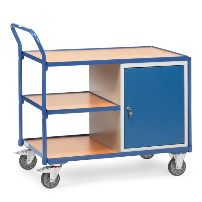 Fetra Tischwagen LxB 1000 x 600 mm 300 kg 1 Schrank / 3 Ladeflächen