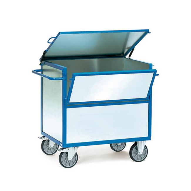 Fetra Blechkastenwagen verzinkt LxB 1.000 x 700 mm 600 kg, geschlossen, mit Deckel