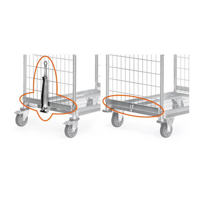 Fetra Deichsel und Kupplung für Kommissionierwagen mit Ladeflächenbreite 610 mm