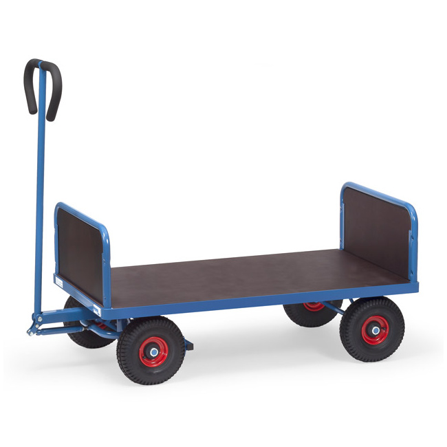 Fetra Handwagen 500 kg, Plattform 1.000 x 600 mm, 2 Stirnwände, Luftreifen
