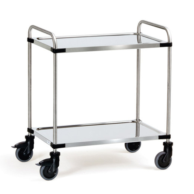 Fetra Edelstahlwagen Servierwagen 1.000 x 600 mm 120 kg, 2 Böden