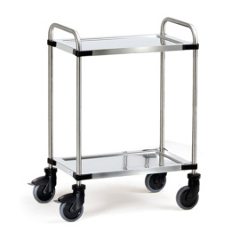 Fetra Edelstahlwagen Servierwagen 630 x 400 mm 120 kg, 2...