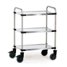 Fetra Edelstahlwagen Servierwagen 630 x 400 mm 150 kg, 3...