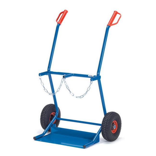 Fetra Stahlflaschenkarre 100 kg für 2 Gasflaschen à 20 Liter Luftreifen
