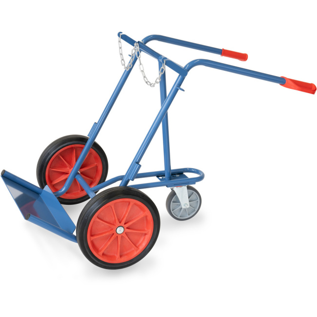 Fetra Stahlflaschenkarre mit Stützrad 150 kg für 2 Gasflaschen à 40/50 Liter Vollgummireifen