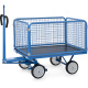 Fetra Handpritschenwagen 60 cm Gitterwände, Zugöse 700 kg LxB 1.200 x 800 mm Vollgummiräder