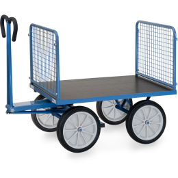 Fetra Handpritschenwagen 60 cm Gitterwände 1.000 kg LxB 1.200 x 800 mm Vollgummiräder