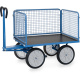 Fetra Handpritschenwagen 60 cm Gitterwände 1.000 kg LxB 1.200 x 800 mm Vollgummiräder
