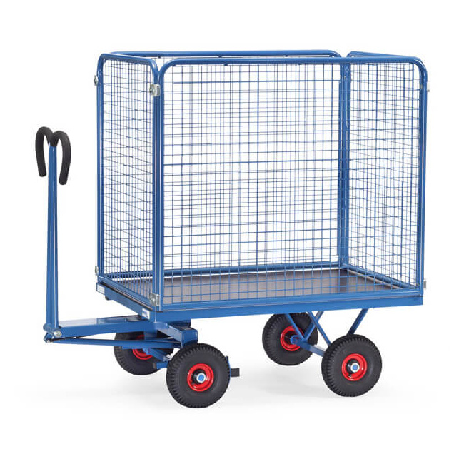 Fetra Handpritschenwagen 100 cm Gitterwände 700 kg LxB 1.200 x 800 mm Luftreifen