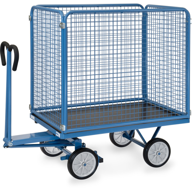 Fetra Handpritschenwagen 100 cm Gitterwände 700 kg LxB 1.200 x 800 mm Vollgummiräder