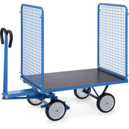 Fetra Handpritschenwagen 100 cm Gitterwände 700 kg LxB 1.200 x 800 mm Vollgummiräder