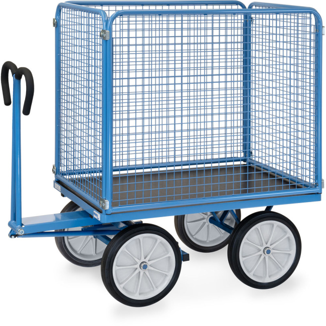 Fetra Handpritschenwagen 100 cm Gitterwände 1.000 kg LxB 1.200 x 800 mm Vollgummiräder
