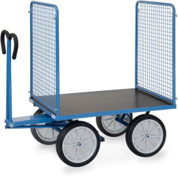 Fetra Handpritschenwagen 100 cm Gitterwände 1.000 kg LxB 1.200 x 800 mm Vollgummiräder