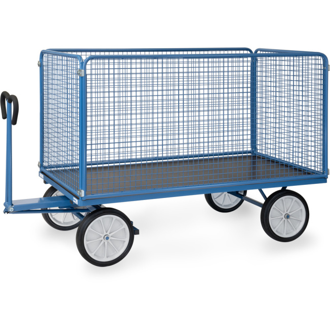 Fetra Handpritschenwagen 100 cm Gitterwände 1.250 kg LxB 2.000 x 1.000 mm Vollgummiräder