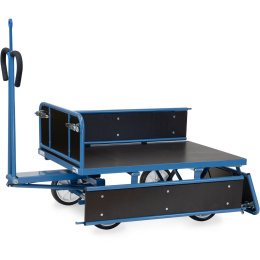 Fetra Handpritschenwagen Bordwände, Zugöse 700 kg LxB 1.200 x 800 mm Vollgummiräder