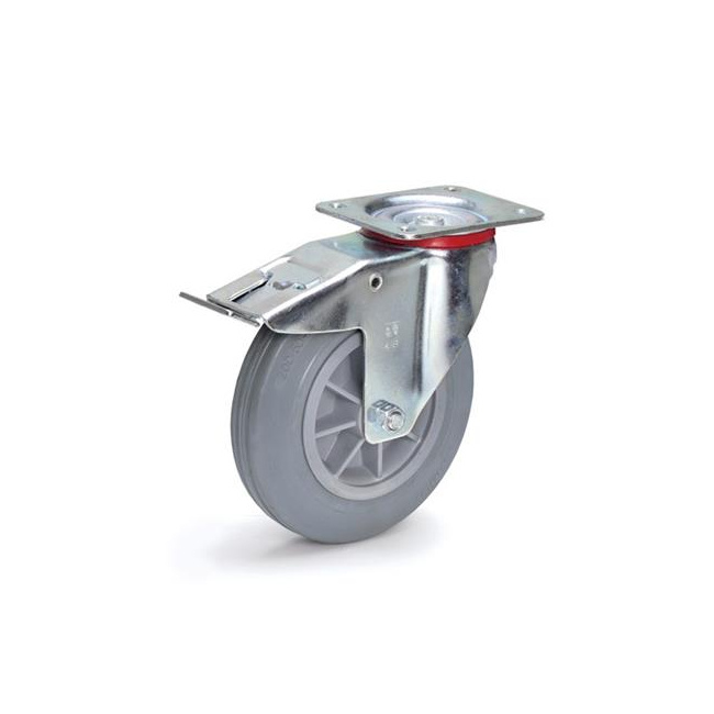 Fetra Vollgummi-Lenkrolle mit Feststeller 200 x 50 mm