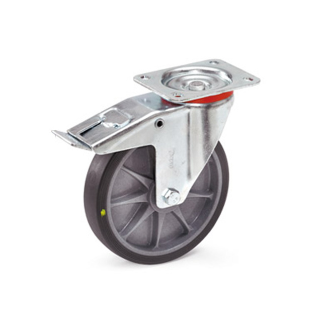 Fetra TPE-ESD-Lenkrolle mit Feststeller, 200 x 40 mm