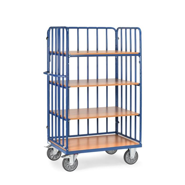 Fetra Etagenwagen mit 4 Böden und Längswand L x B 1000 x 600 mm 600 kg