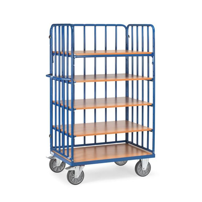 Fetra Etagenwagen mit 5 Böden und Längswand L x B 1000 x 700 mm 600 kg
