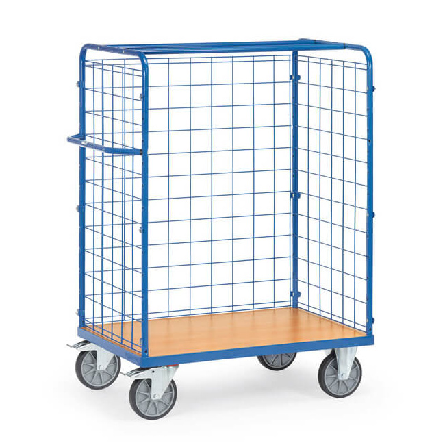 Fetra Paketwagen 600 kg, Drahtgitterwände 1,5 m, LxB 1.200 x 800 mm