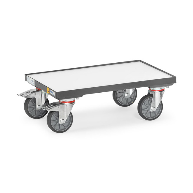 Fetra ESD-Eurokasten-Roller für 600 x 400 mm Eurokästen, 250 kg, mit Bodenplatte